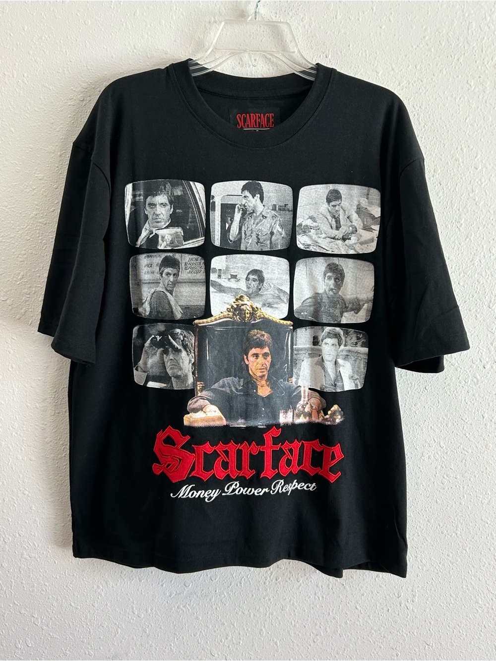 REASON Scarface Graphic T-Shirt Men's Size M Black Embroidered Tony Montana